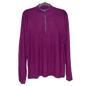 Tommy Bahama Men's Purple 1/2 Zip Pullover Cashmere‎ Cotton Sweater Size Medium